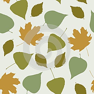 Floral seamless pattern with forest leaves