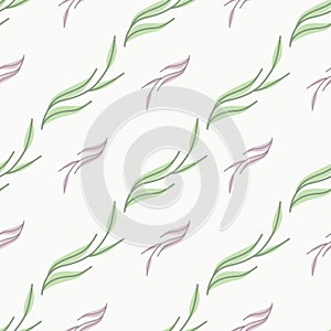 Floral seamless pattern. Hand drawn creative plant. Colorful artistic background. Abstract herb