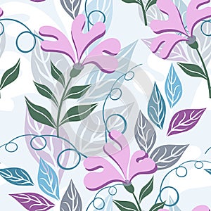 Floral seamless pattern. Imagination flowers.