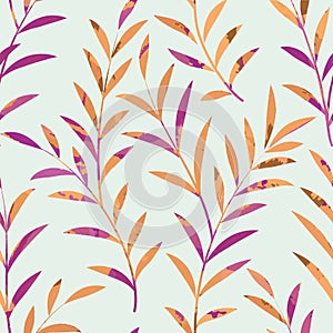 Floral seamless pattern. Leaves background. Nature ornament