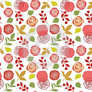 Floral Seamless Pattern With Roses