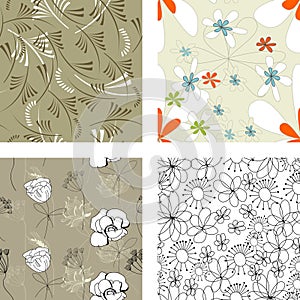 Floral seamless pattern. Set 4