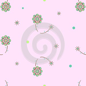 Floral seamless pattern on spring, summer appropriated as a print, card for March 8, birthday, wallpaper