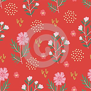 Floral seamless pattern. Vector design with flowers, suitable for Valentine\'s Day, for paper, cover, fabric, interior decor