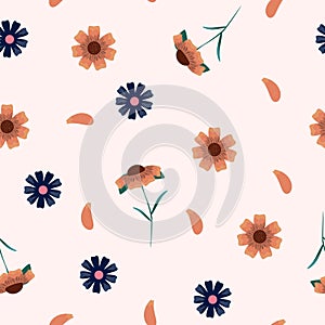 Floral seamless pattern on white background.