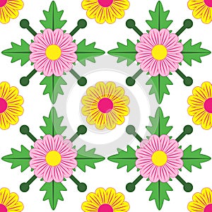 Floral seamless texture, geometric