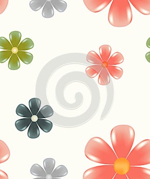 Floral Seamless Tiling Pattern