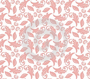 Floral Seamless Vector Pattern With Leaves