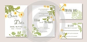 Floral set with a wedding celebration layout