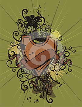 Floral shield background