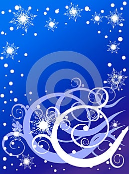 Floral snowflakes background