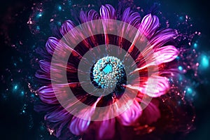 Floral spiral galaxy abstract. Generate Ai