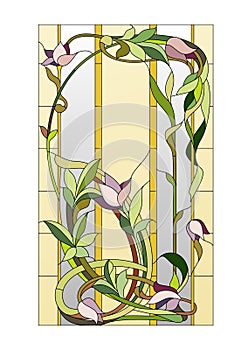 Floral stained-glass pattern