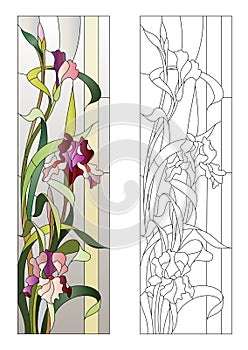 Floral stained-glass pattern