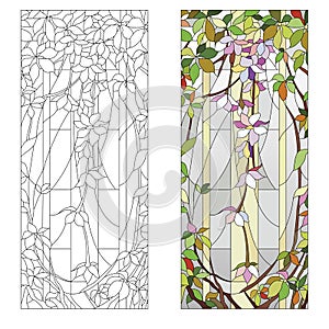 Floral stained-glass pattern