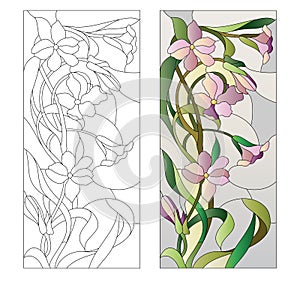 Floral stained-glass pattern