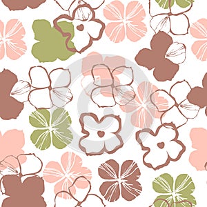 Floral stems texture seamless pattern