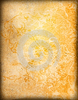 Floral style old paper textures background