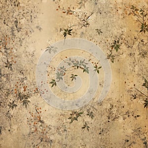 Floral style textures on old paper background - perfect background with space