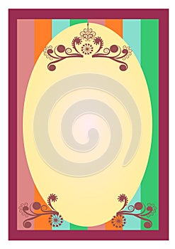 Floral swirl decorations border background