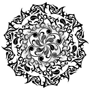 Floral tattoo pattern, Asian ornaments, vector