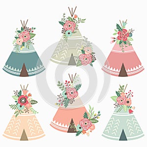 Floral Teepee Elements