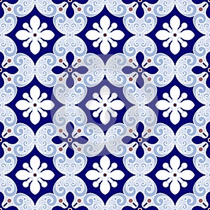 Floral tile pattern vector