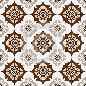 Floral tile pattern vector