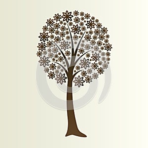 Floral tree silhouette