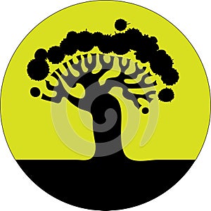 Floral tree silhouette.