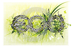 Floral typeface design '' eco''