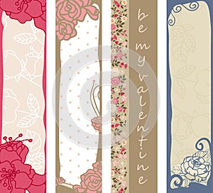Floral Valentine's day banners