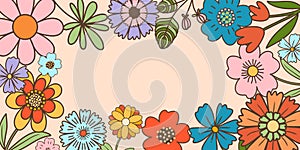 Floral vector background, invitation and greeting card template