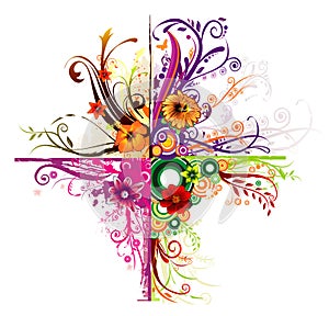 Floral vector composition