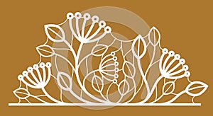 Floral vector design with leaves branches and berries over dark, classical elegant fashion style banner or text divider for design