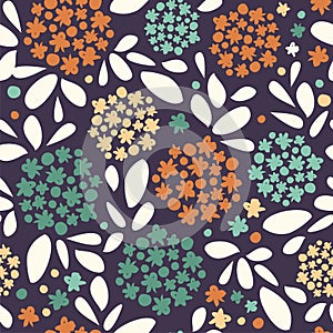 Floral vector illustration. abstract hydrangea flowers seamless pattern