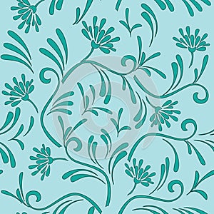 Floral vector pattern with color of celadon