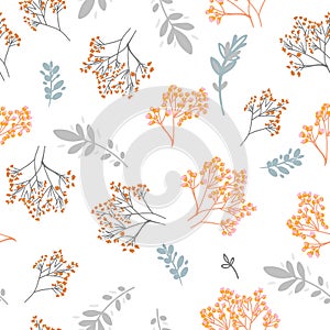 Floral vector rustic pattern with flowers for textile