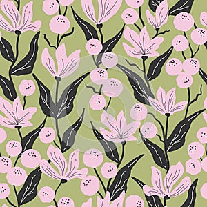 Floral vector seamless pattern