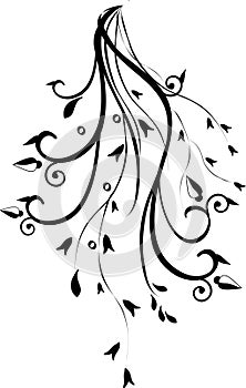 Floral vector with swirls.