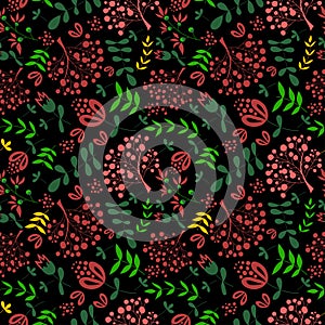 Floral vintage flower seamless pattern vector