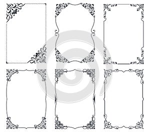 Floral vintage frames for cards design