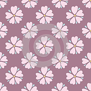 Floral vintage seamless pattern on blush background. Pattern for textile, wrapping paper, scrapbooking