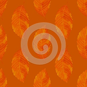 Floral vintage seamless pattern on burnt orange background for fabrics, scrapbooking, wrapping