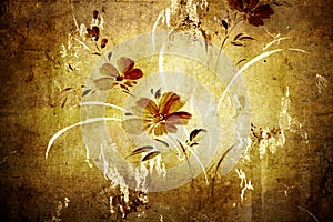 Floral vintage wallpaper