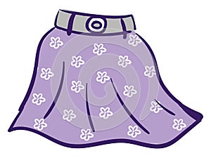 Floral violet skirt vector or color illustration