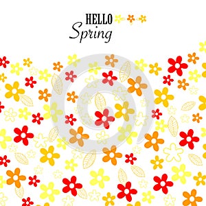 Floral vivid colors hello spring background vector