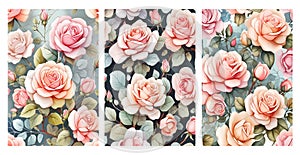 floral wall art decor. beautiful oil painting of a Pink roses, white background, oil painting,