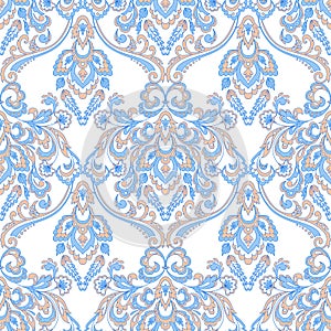 Floral wallpaper. Classic Baroque floral ornament. Seamless vintage pattern