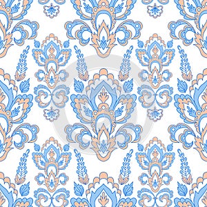 Floral wallpaper. Classic Baroque floral ornament. Seamless vintage pattern